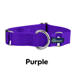 5/8" and 1" Purple Nylon Martingale Dog Collar