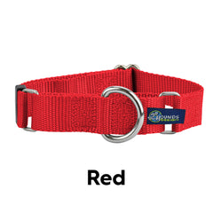 5/8" and 1" Red Nylon Martingale Dog Collar