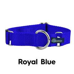 5/8" and 1" Royal Blue Nylon Martingale Dog Collar