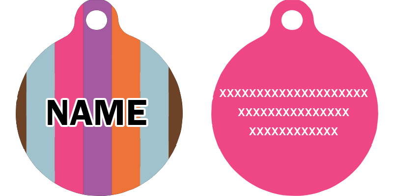 Multi-Stripe HD Dog ID Tag