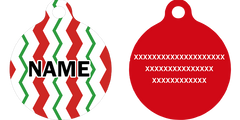 Peppermint Stick Chevron Stripes HD Dog ID Tag