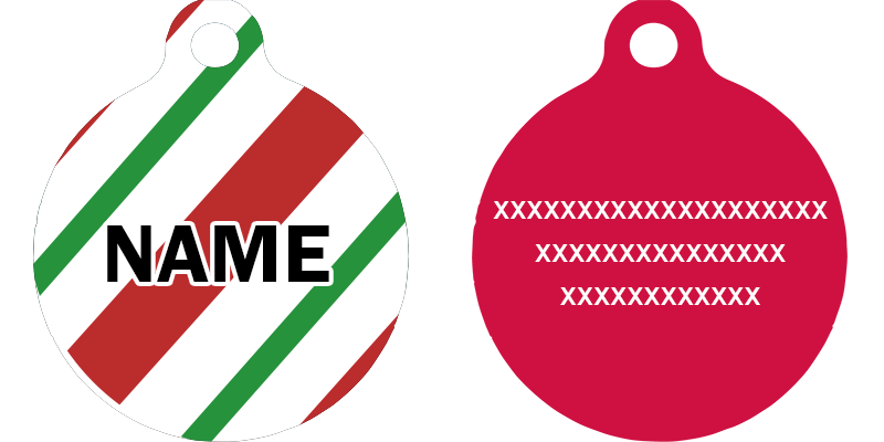 Peppermint Stick HD Dog ID Tag