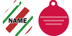 Peppermint Stick HD Dog ID Tag