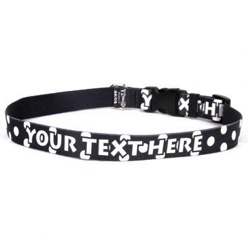 Personalized Black Polka Dot Dog Collar