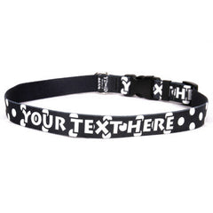 Personalized Black Polka Dot Dog Collar