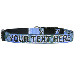 Personalized Blue Kilt Plaid Dog Collar