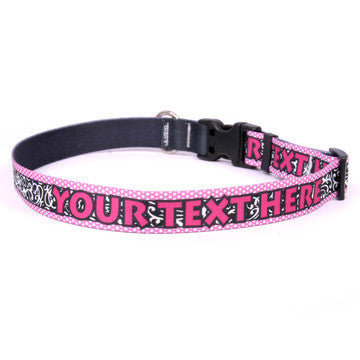 Personalized Chantilly Pink Dog Collar