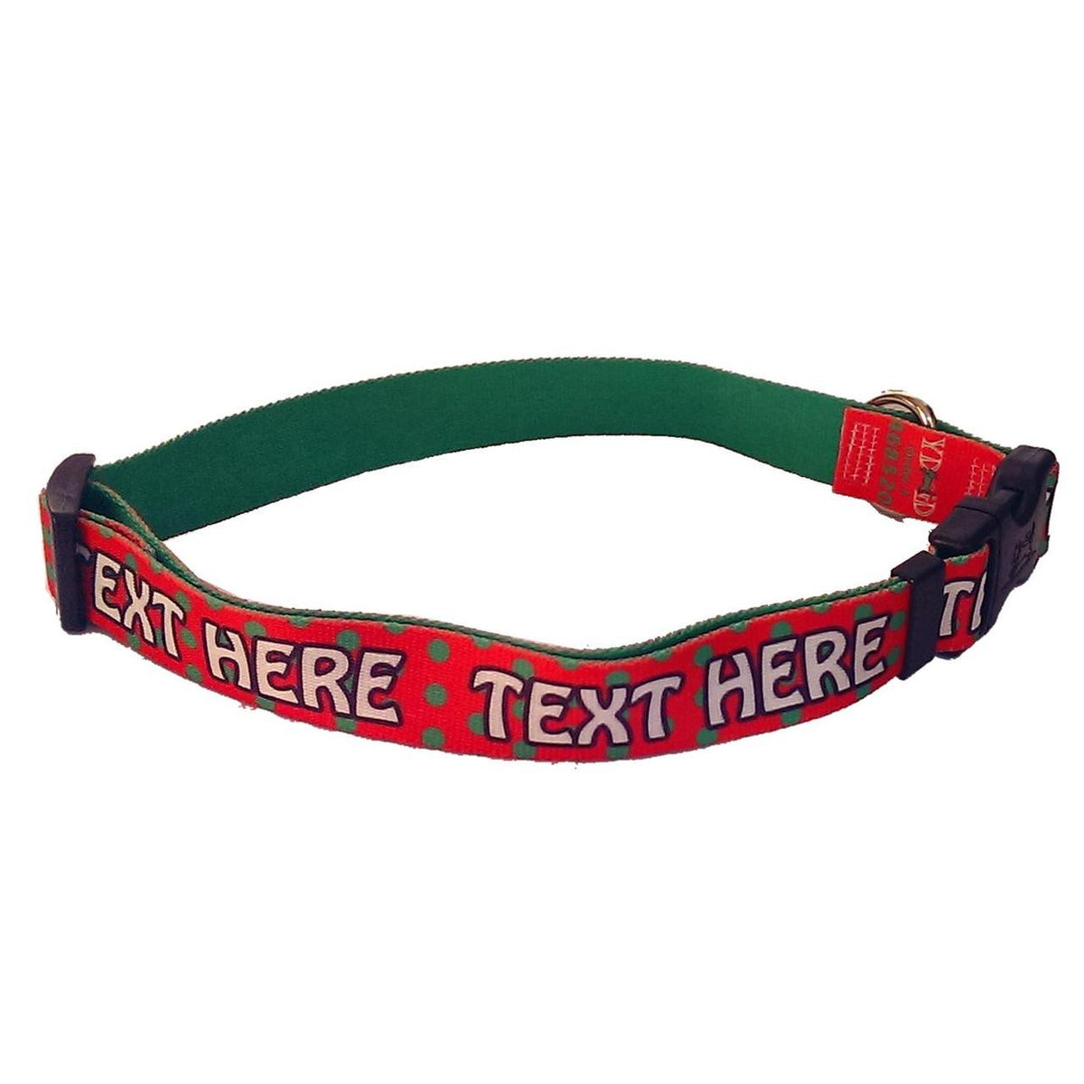 Personalized Christmas Polka Dot Dog Collar