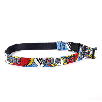 Personalized Comic Print Dog Collar