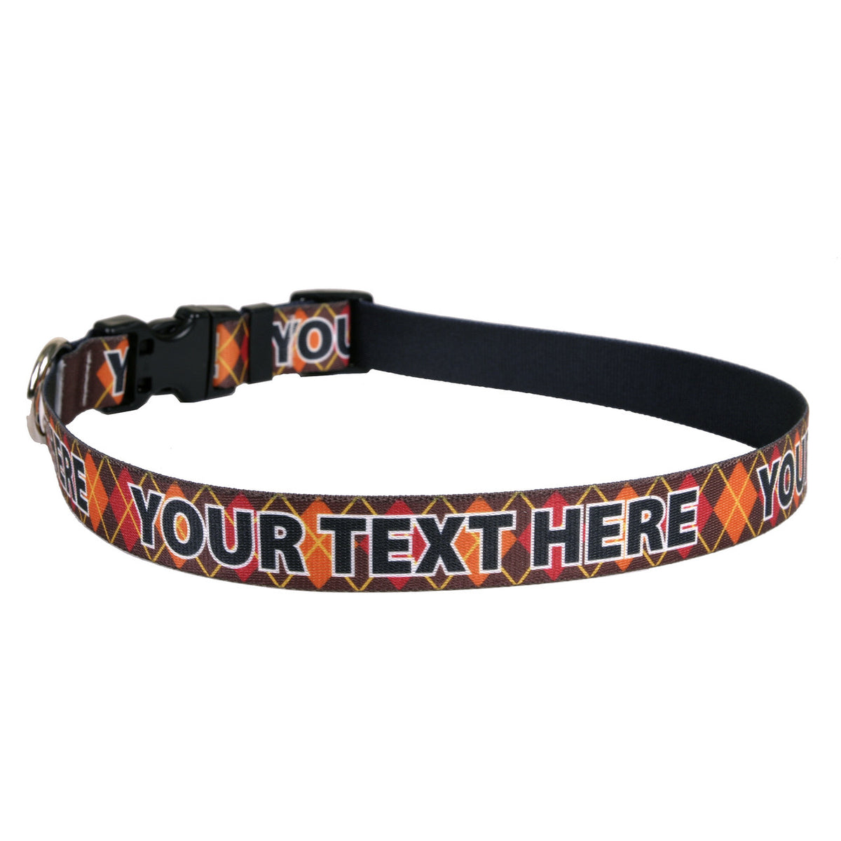 Personalized Argyle Fall Dog Collar