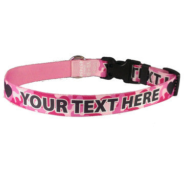 Personalized Pink Camo Dog Collar