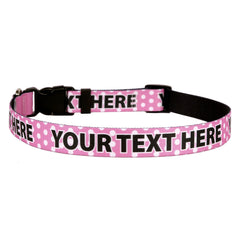 Personalized New Pink Polka Dot Dog Collar