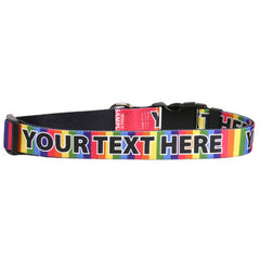 Personalized Rainbow Stripes Dog Collar