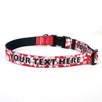 Personalized Aloha Red Dog Collar