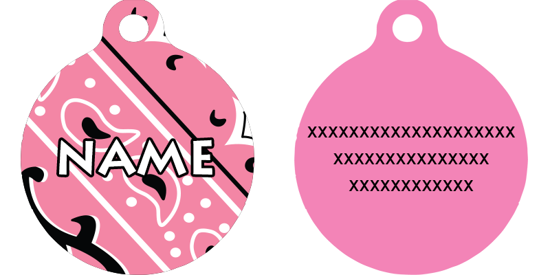 Bandana Pink HD Dog ID Tag