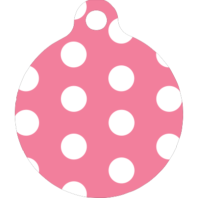 New Pink Polka Dot HD Dog ID Tag