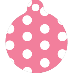 New Pink Polka Dot HD Dog ID Tag