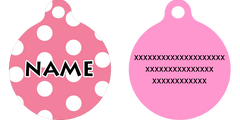 New Pink Polka Dot HD Dog ID Tag