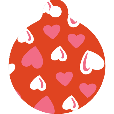 Red Hearts HD Dog ID Tag