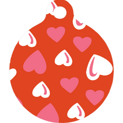 Red Hearts HD Dog ID Tag