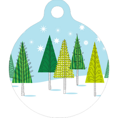 Winter Trees HD Dog ID Tag